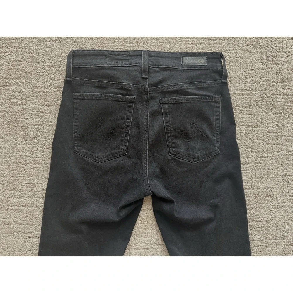 AG Adriano Goldschmied Mari Extended High Rise Slim Straight Jeans 26 Black